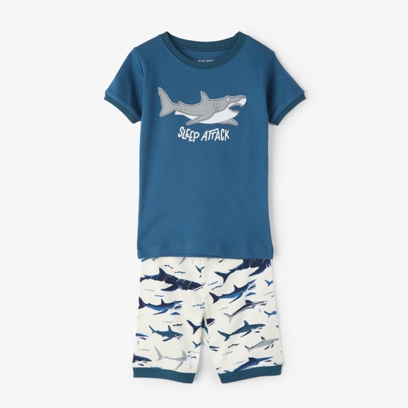 Little Blue House Toothy Sharks Short Pyjama Set - Picture 1 of 1